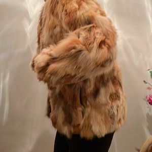 NEW Custom Stunning Rabbit Fur Jacket | Fully Lined | Brown, Tan/Sand | Size 5/6